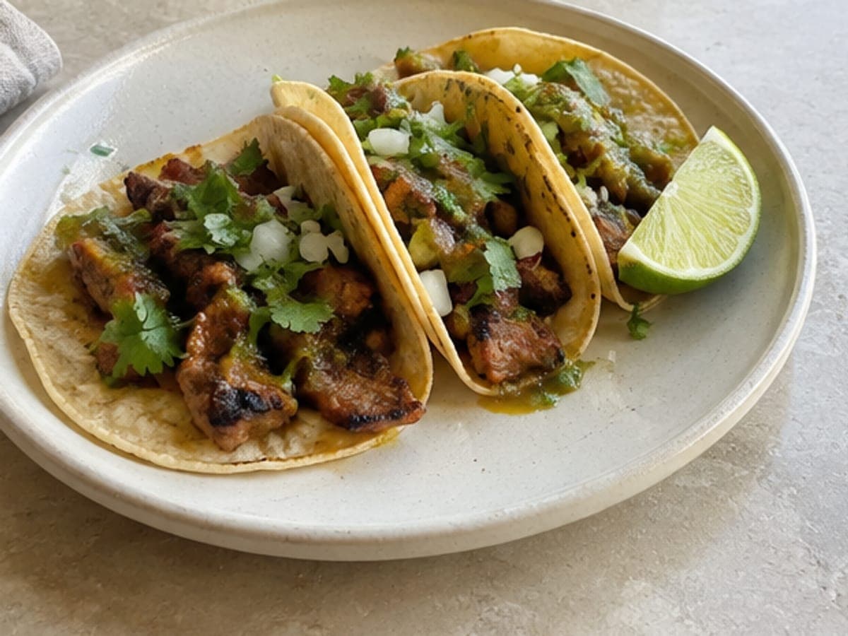 Poor example: tacos with room around the plate and cropped tight